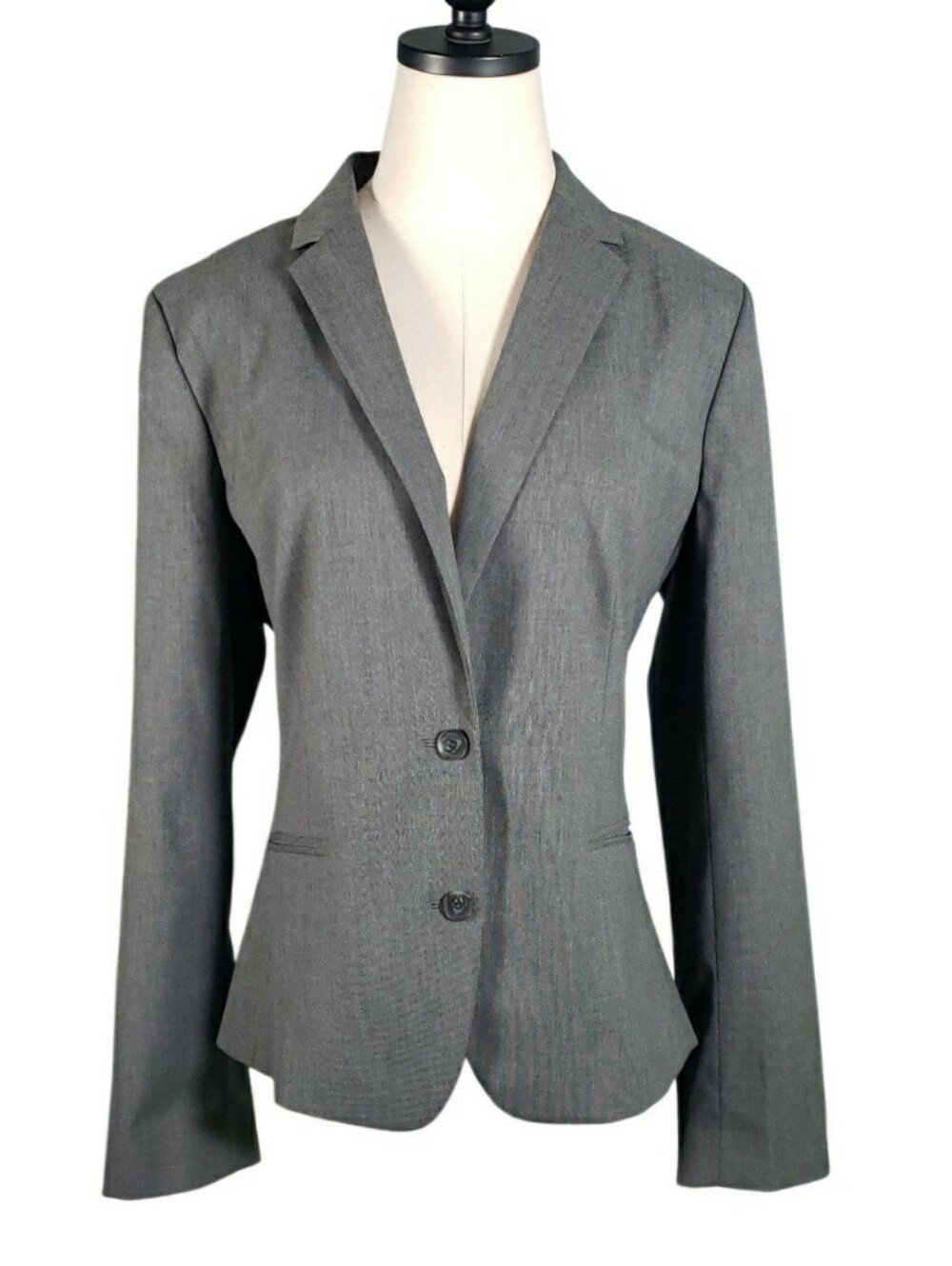 Anne Taylor Fact Fitted Mini Checks Two Button Blazer Jacket 14 Career Office